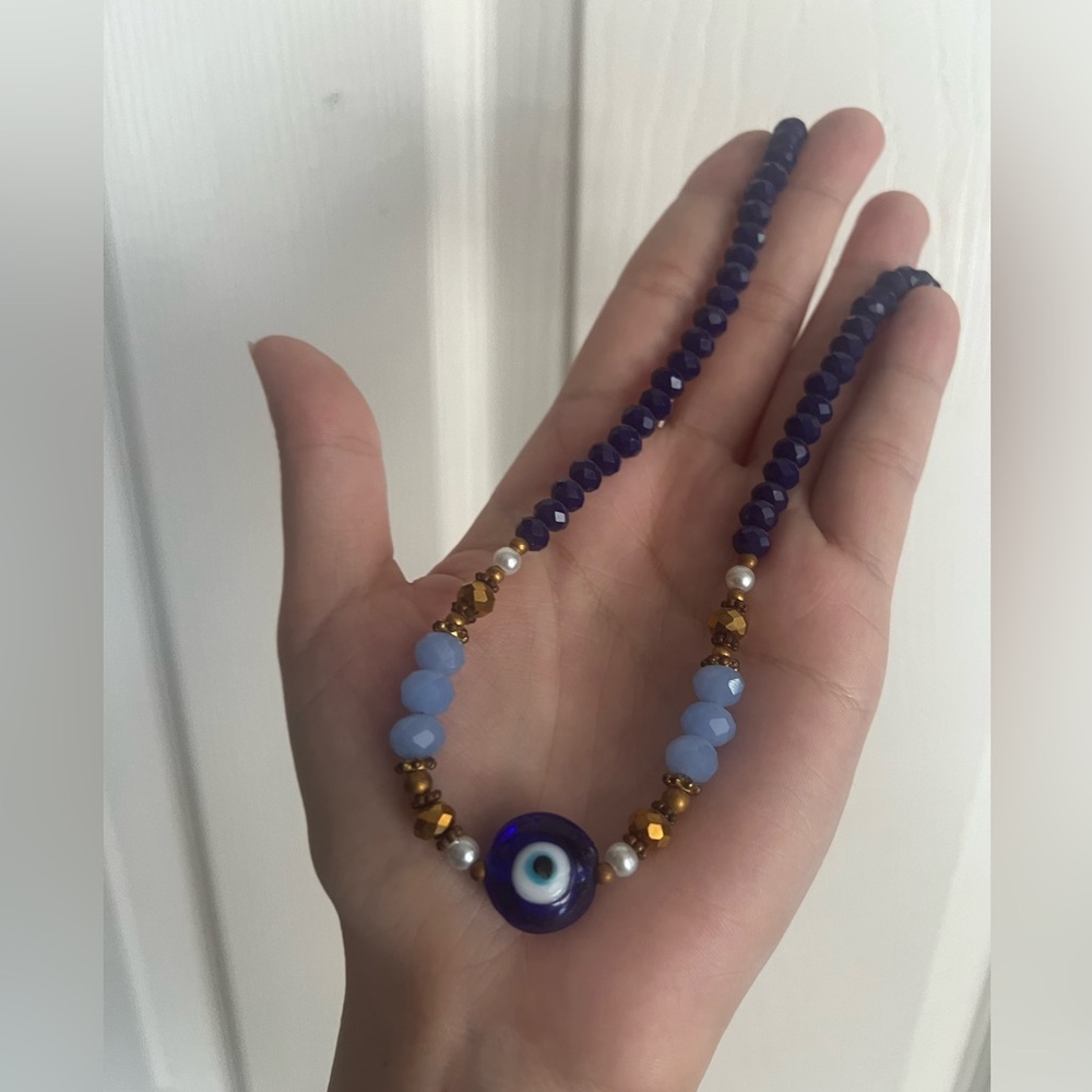 BLUE & GOLD EVIL EYE NECKLACE 🧿